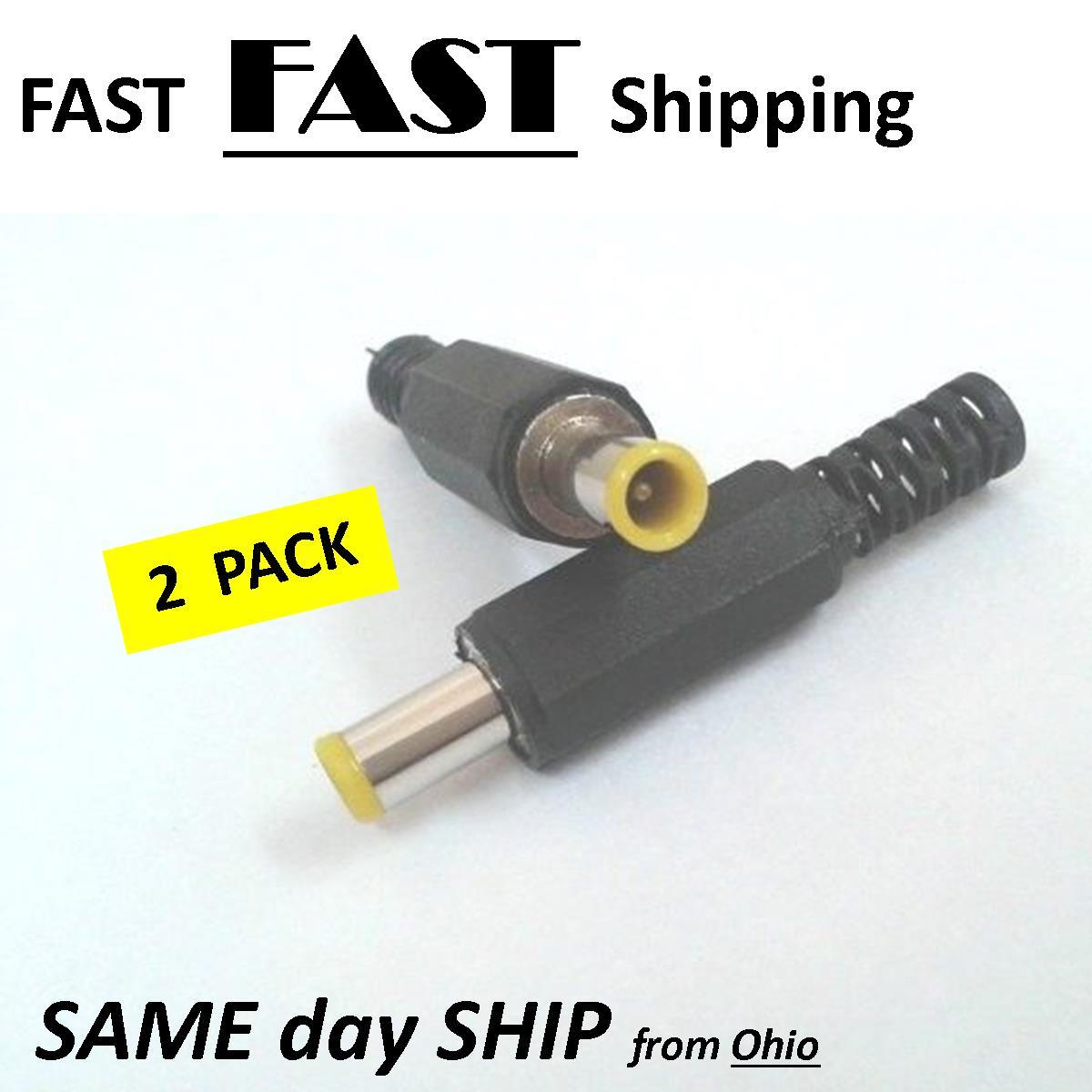 2 PACK --- 5.0mmx3.5mX1.1 mm DC Power cable Male Plug Adapter CCTV Notebook