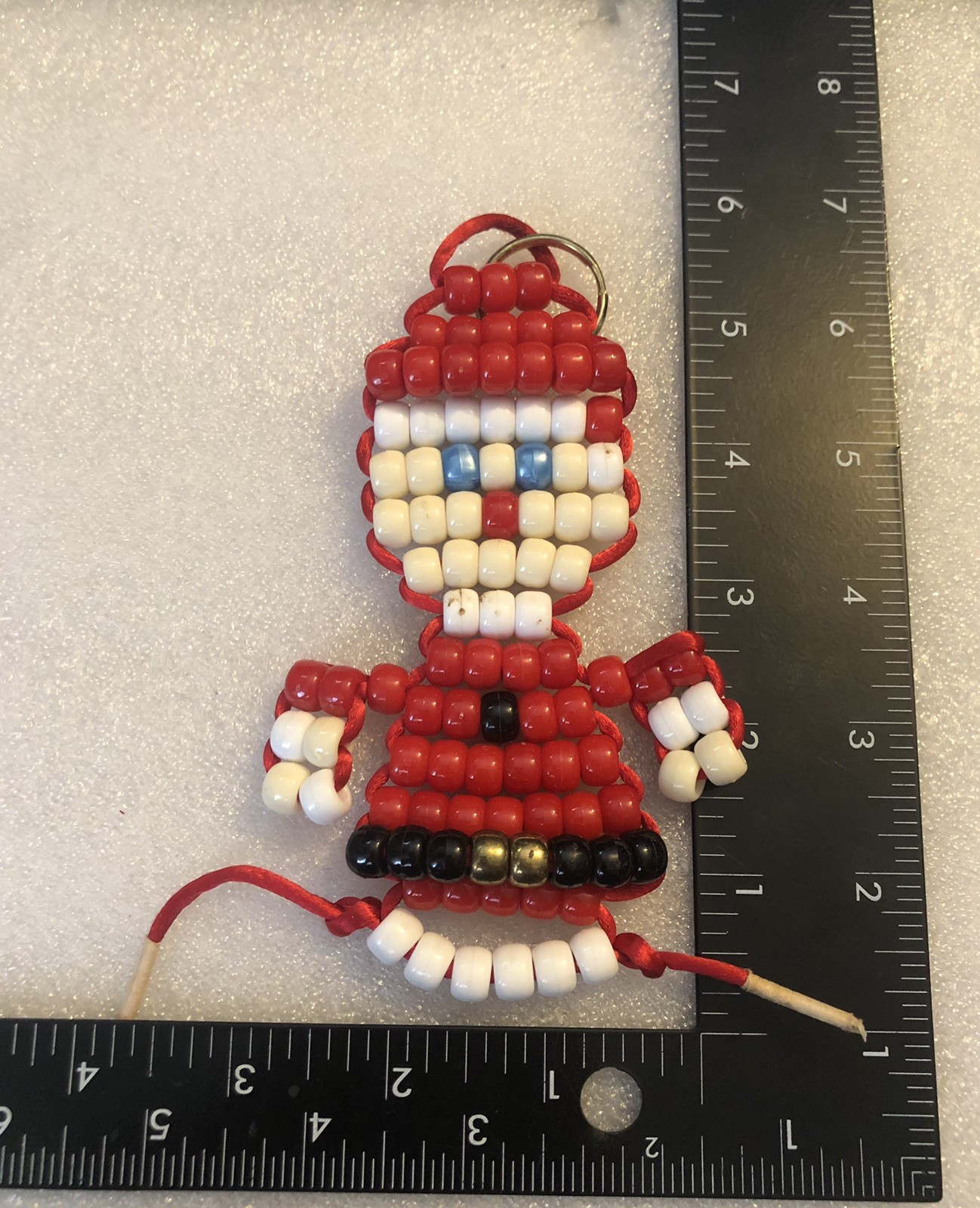 Handmade Beaded Christmas Santa Keychain Key Ring GS1D23