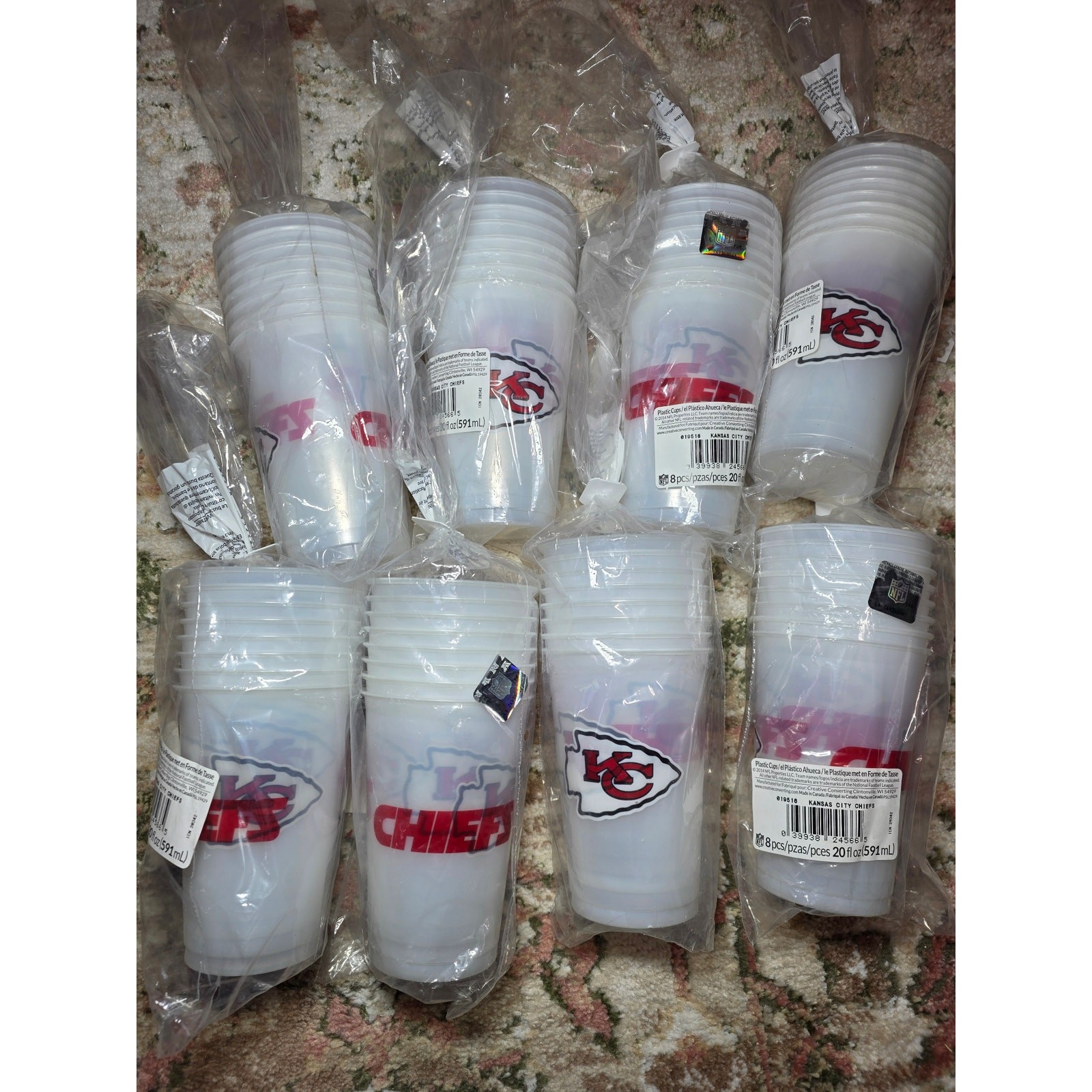 Chiefs Tumblers 8 sets of 8 Licensed