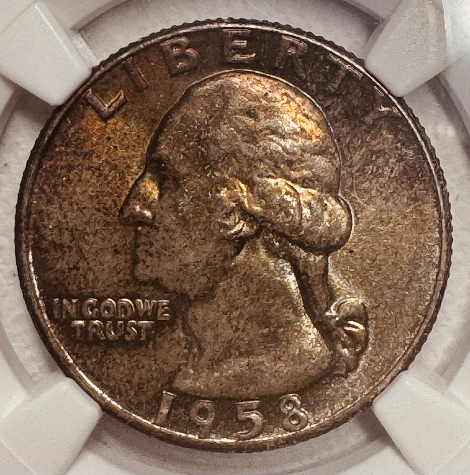 1958 washington quarter NGC MS 67 TONED