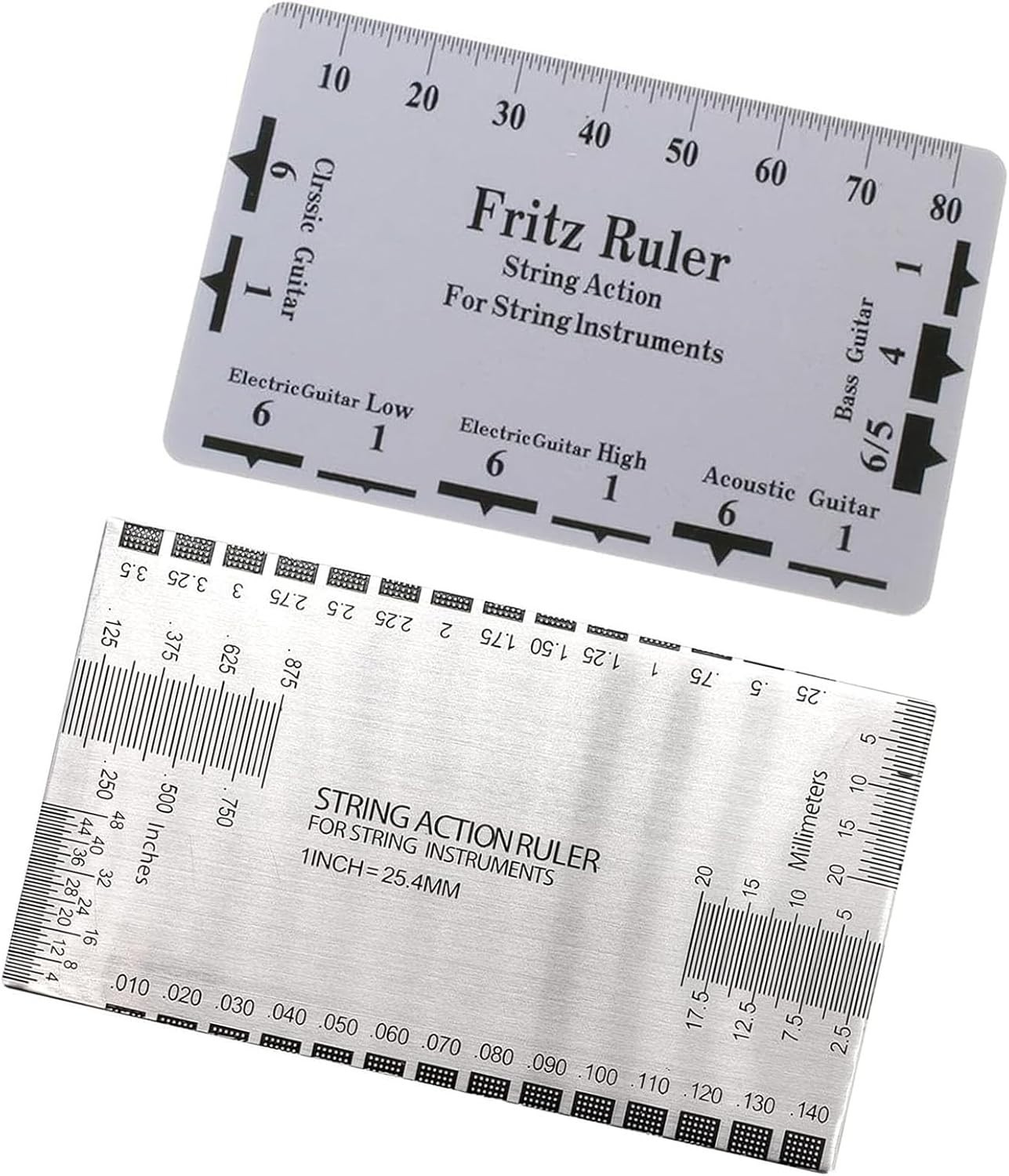 Luthier Repair Tool Set: String Action Gauge and Pitch Ruler for Instruments