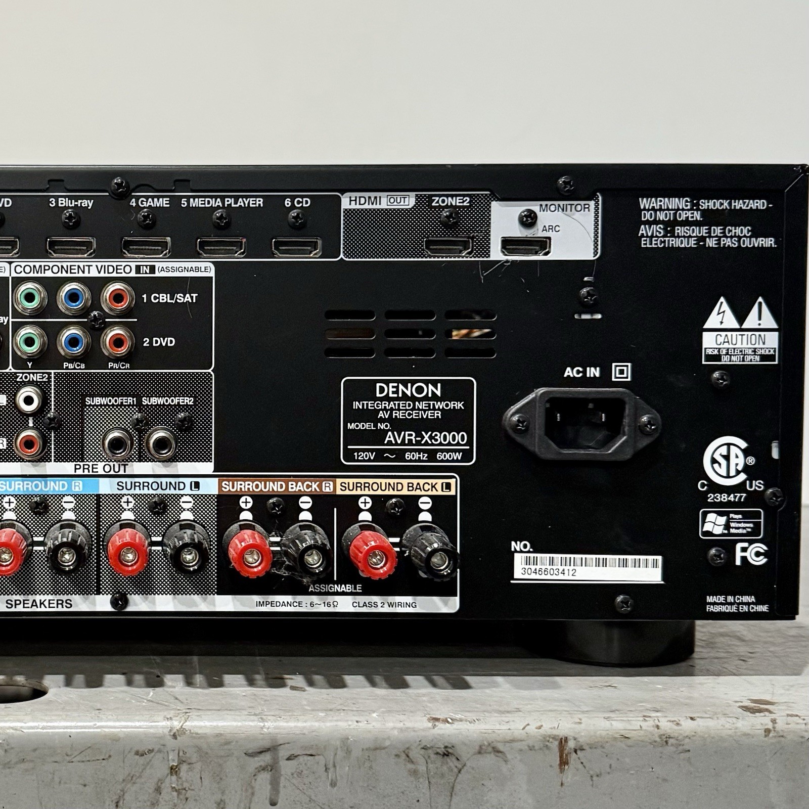 Denon AVR-X3000 7.1 CH 4K UHD Integrated Network A/V Receiver +Remote *BUNDLE!