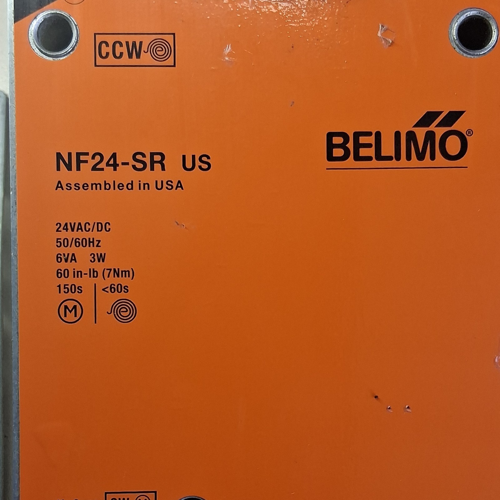 Belimo NF24-SR US Spring Return Damper Actuator 24V VAC/DC 2-10VDC