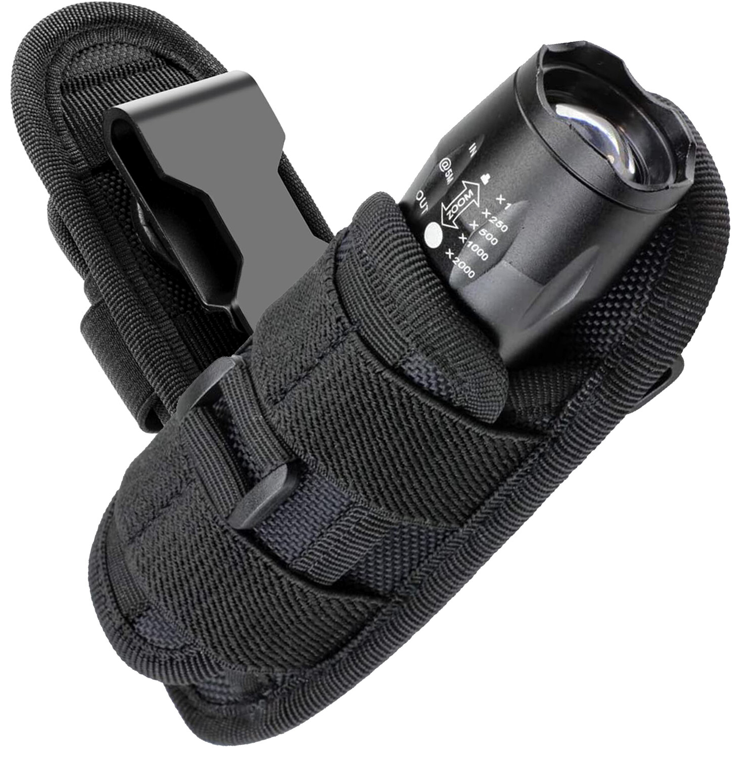 Tactical Flash Light Nylon Pouch Belt Adjustable Heavy Duty Flashlight Holder