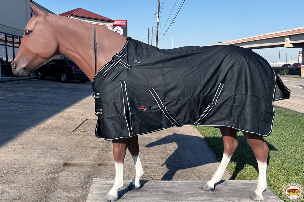HILASON 1200D Turnout Light Winter Waterproof Rain Sheet Horse Black | Sheets