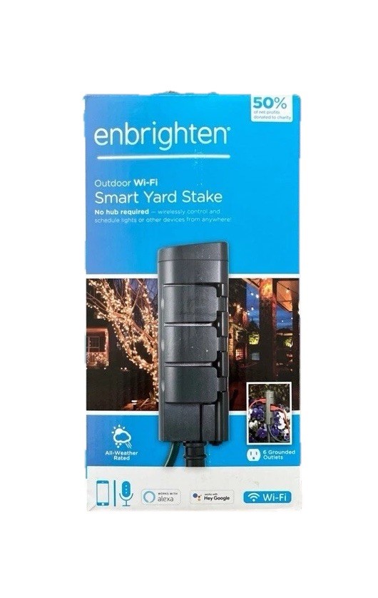 Enbrighten 125-Volt 6-Outlet Wi-Fi Outdoor Smart Plug Alexa/Google Compatible
