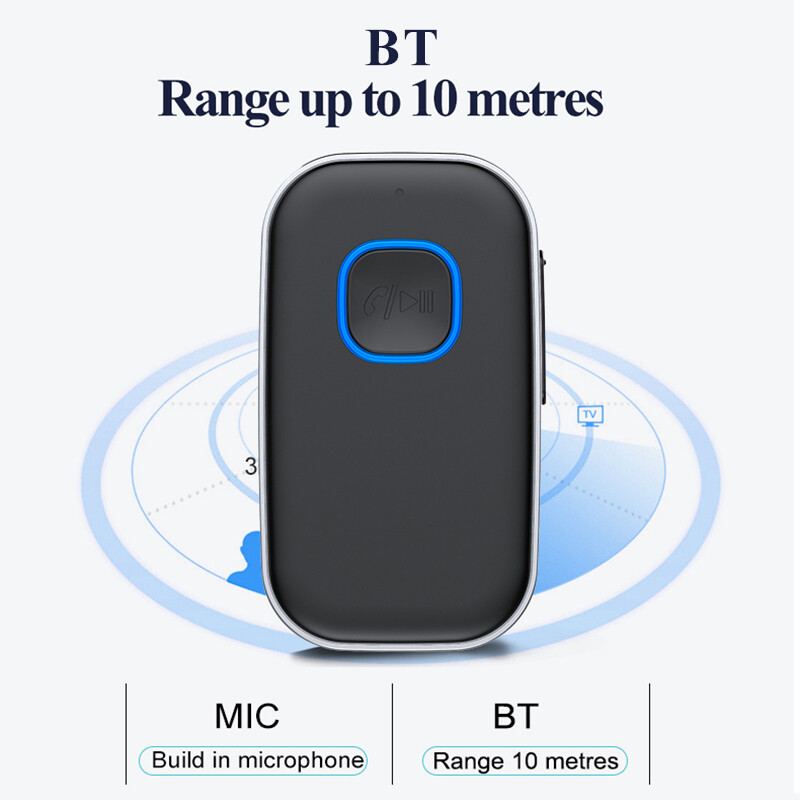 USB Wireless Bluetooth 5.0 Transmitter Receiver 3.5mm 2in1 Audio Adapter Aux Car