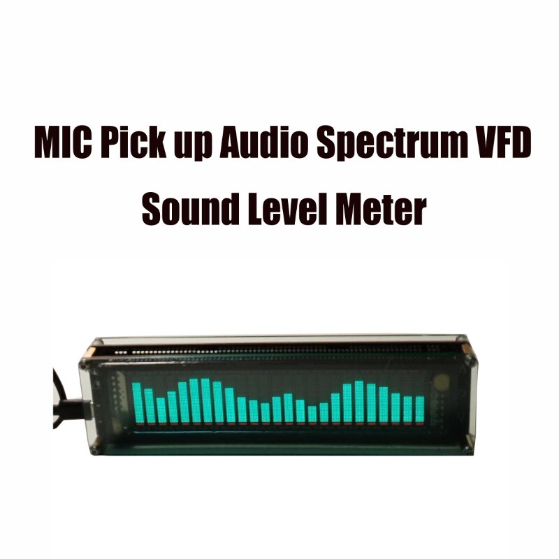 MIC Pick up Audio Spectrum VFD Sound Level Meter VU Meter Screen Display 2025