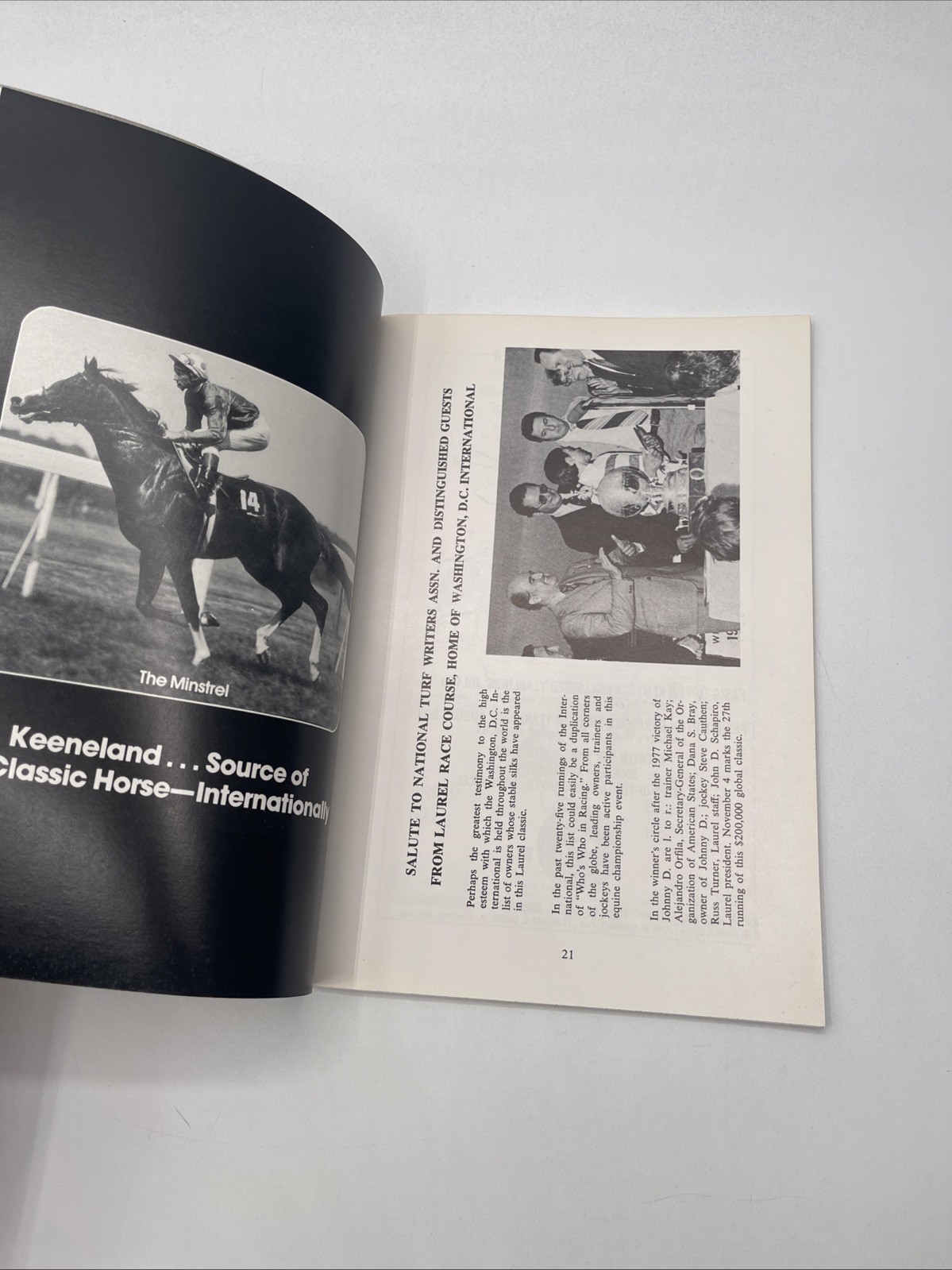 1978 National Turf Writers Association 19th Annual Dinner Program