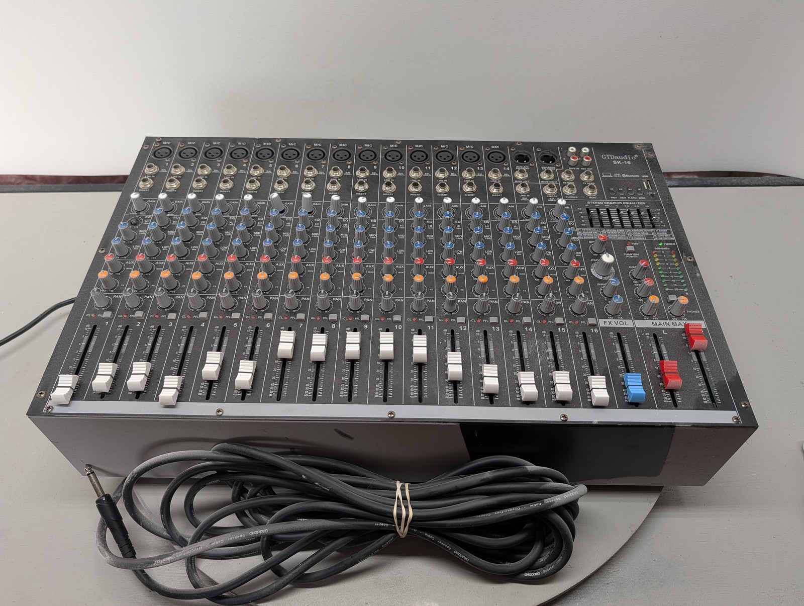 GTDaudio SK-16 Mixer Pro Audio 16 Channel Mixing Console Stereo DJ PA