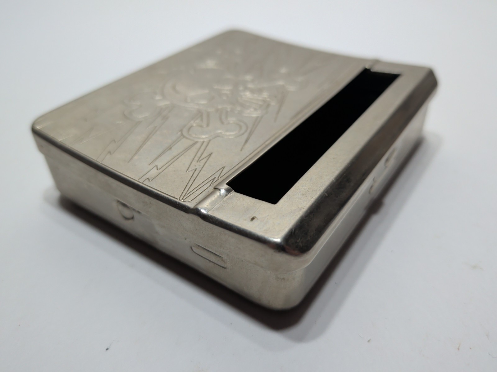 ✨USED✨Automatic Cigarette Rolling Machine Metal Box Cigarette Case SKULL etching