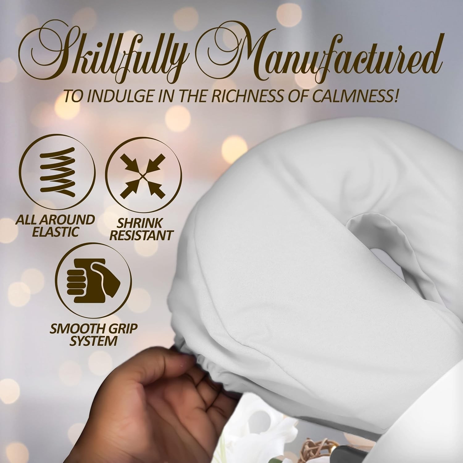 4-Piece White Soft Microfiber Face Cradle Covers for Enhanced Massage Comfort