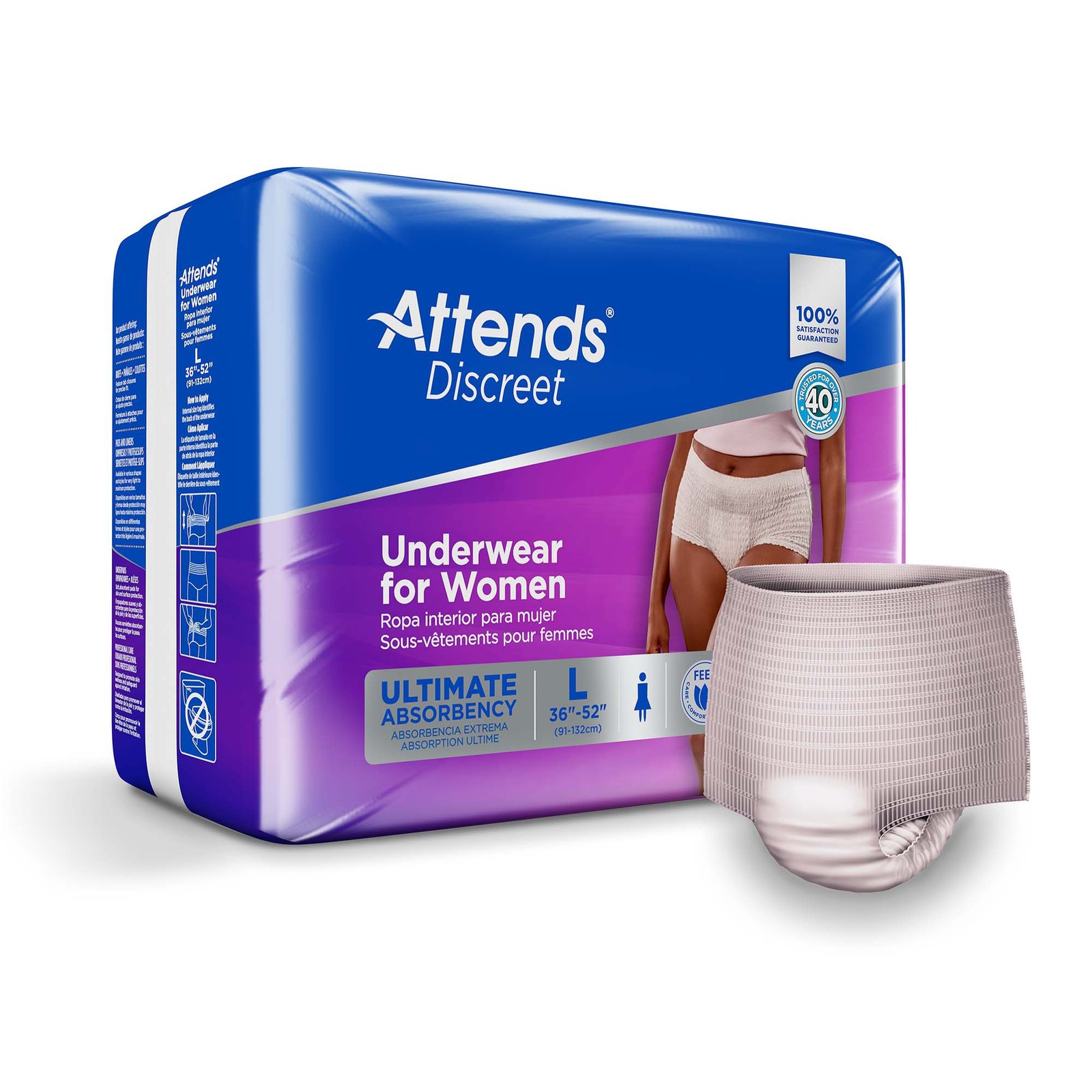 Attends Disposable Underwear Female Large 72 Ct