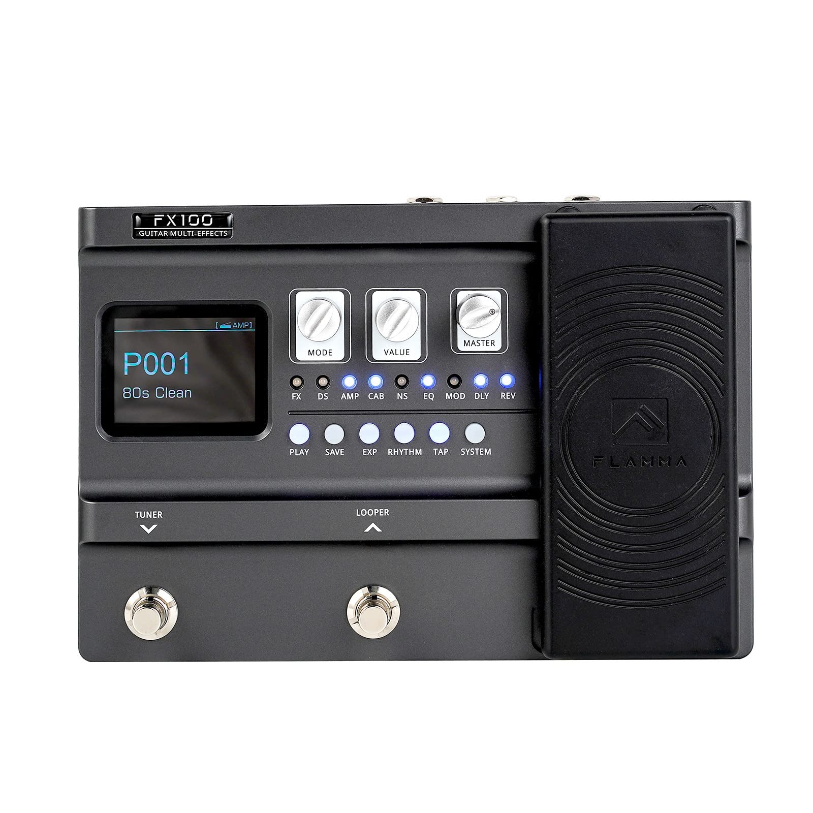 FLAMMA FX100 Guitar Multi-effects Pedal with 55 Amp Models 151 Built-in Effects