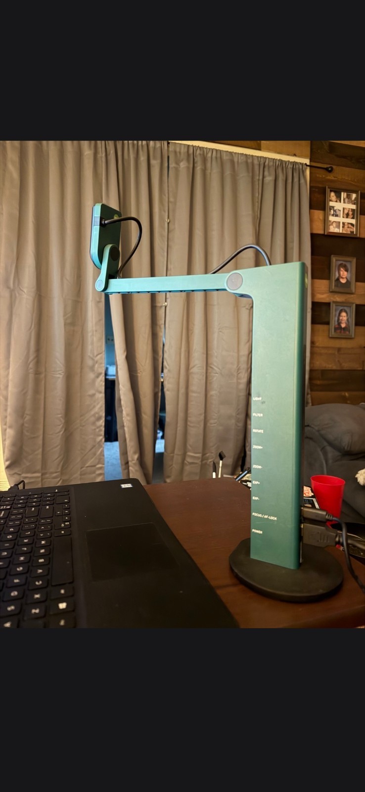 Document Camera Visual Presenter Adjustable Desktop Arm Stand, Teal Green/Black