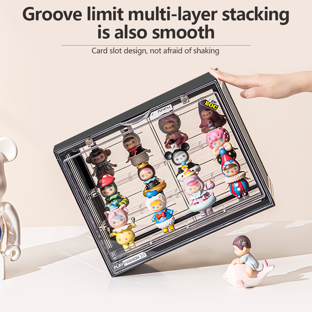 3-Tier Clear Display Case Figure Model Storage Rack Blind Box Dustproof Box Unit