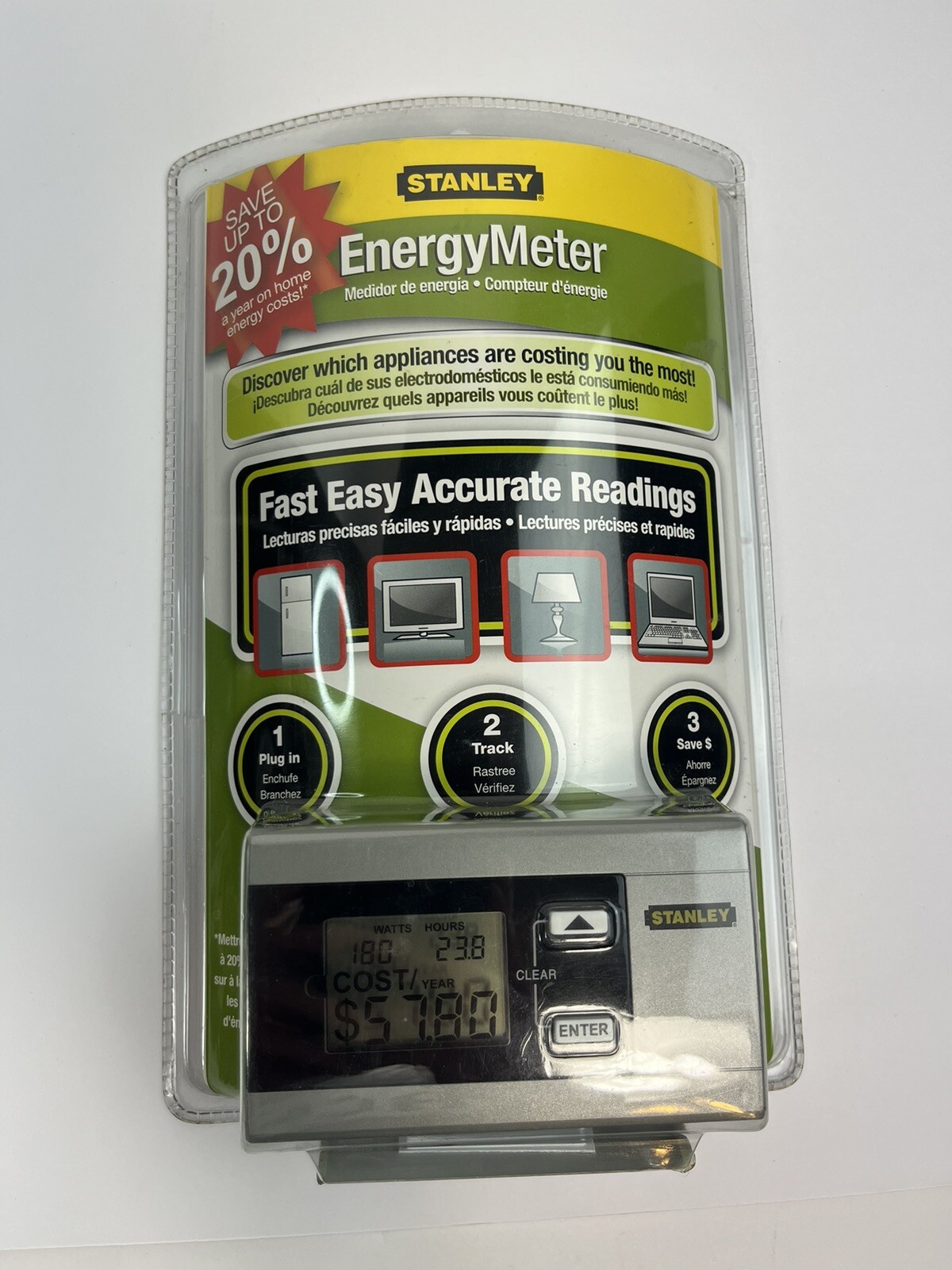 STANLEY Energy Meter Model EM100 NEW Factory Sealed - Save On Energy Costs