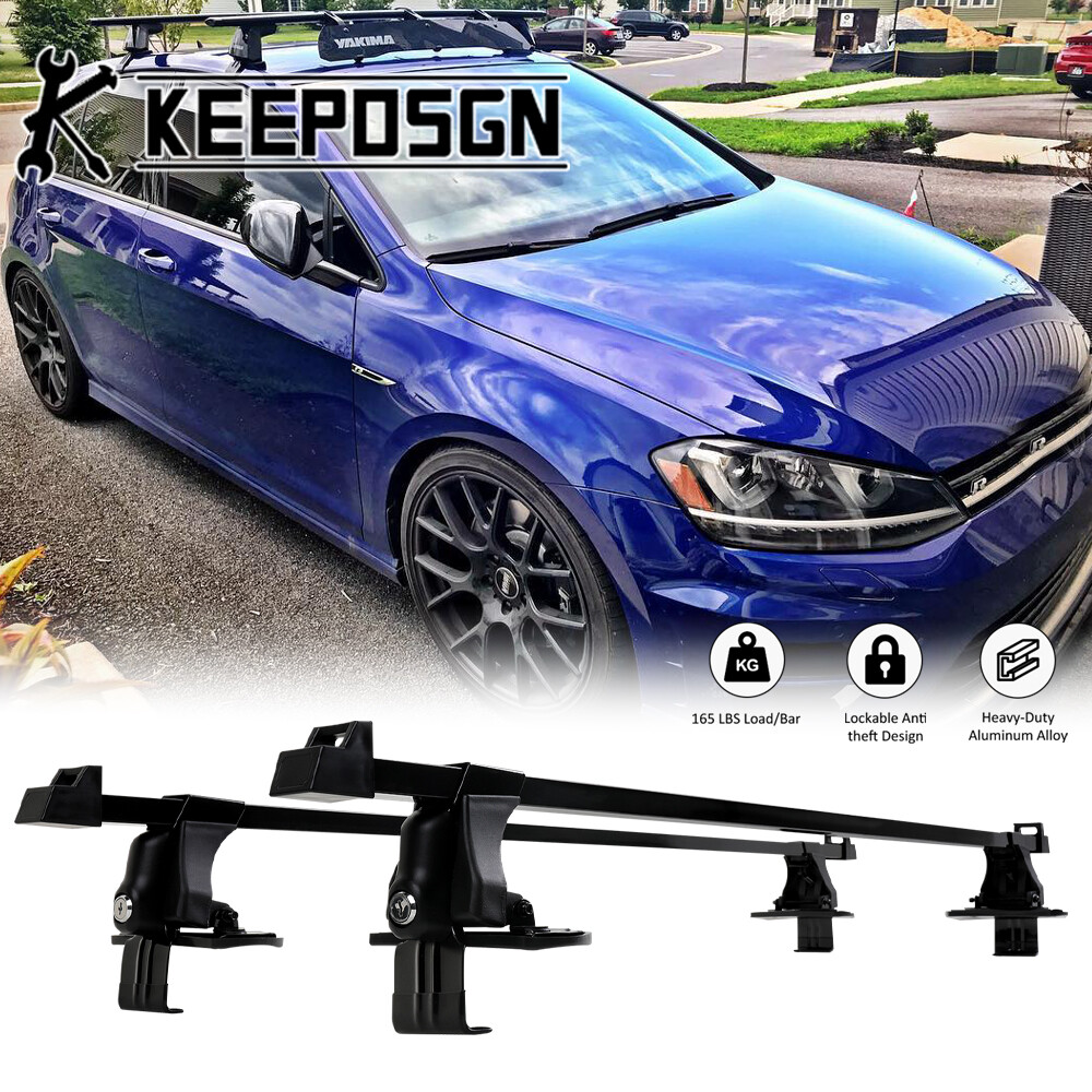 Top Roof Rack Cross Bars Cargo Carriers Luggage w/ Lock for VW Volkswagen Golf