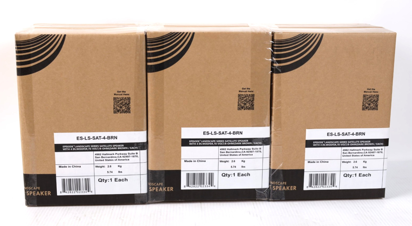 3x New Episode ES-LS-SAT-4-BRN Outdoor Satellite Speakers (Brown) w187