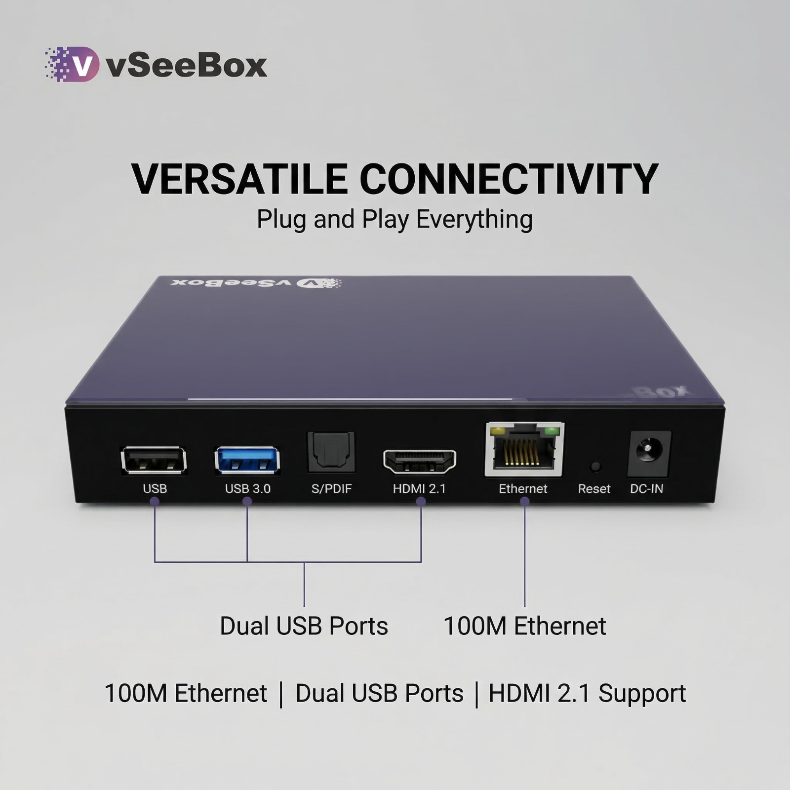 Vseebox V6 Plus Tv With Smart Backlit Bluetooth Split Screen box Remote Control