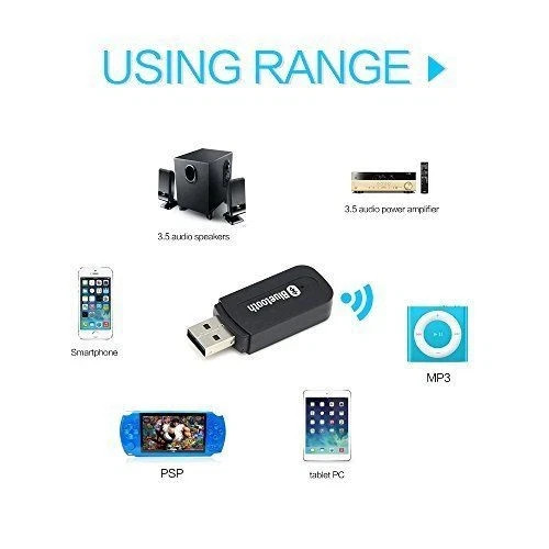 USB Bluetooth Music Stereo Wireless Audio Receiver Adapter 3.5mm