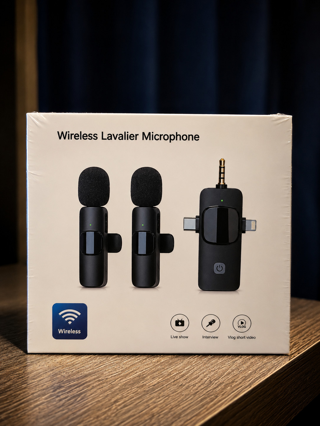 Dual Wireless Lavalier Mic for iPhone Android USB-C Lightning TikTok Youtube