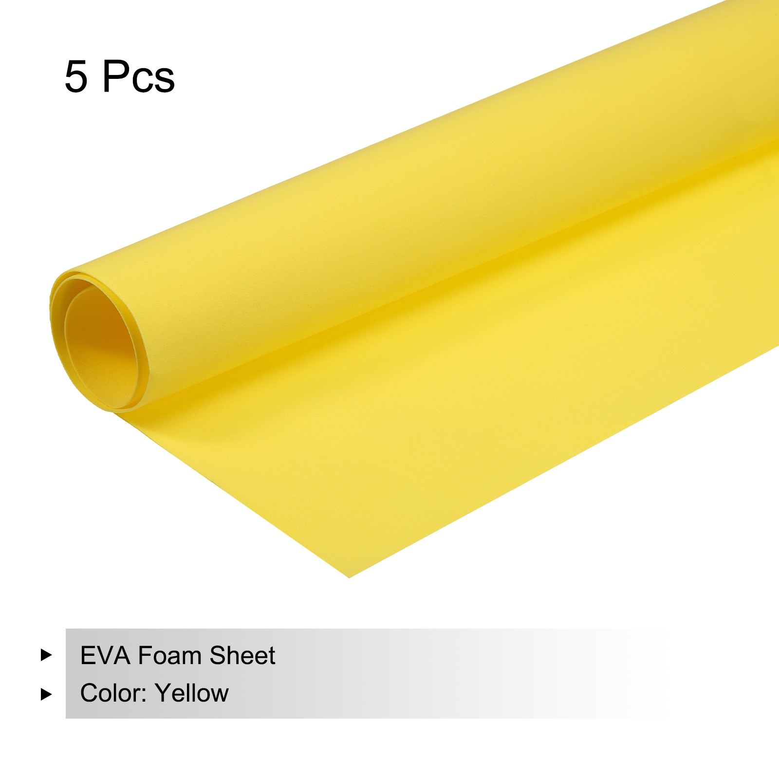 EVA Foam Sheets Lemon Yellow 19.7 Inch x 19.3 Inch 1mm Thick Crafts Sheets 5Pcs