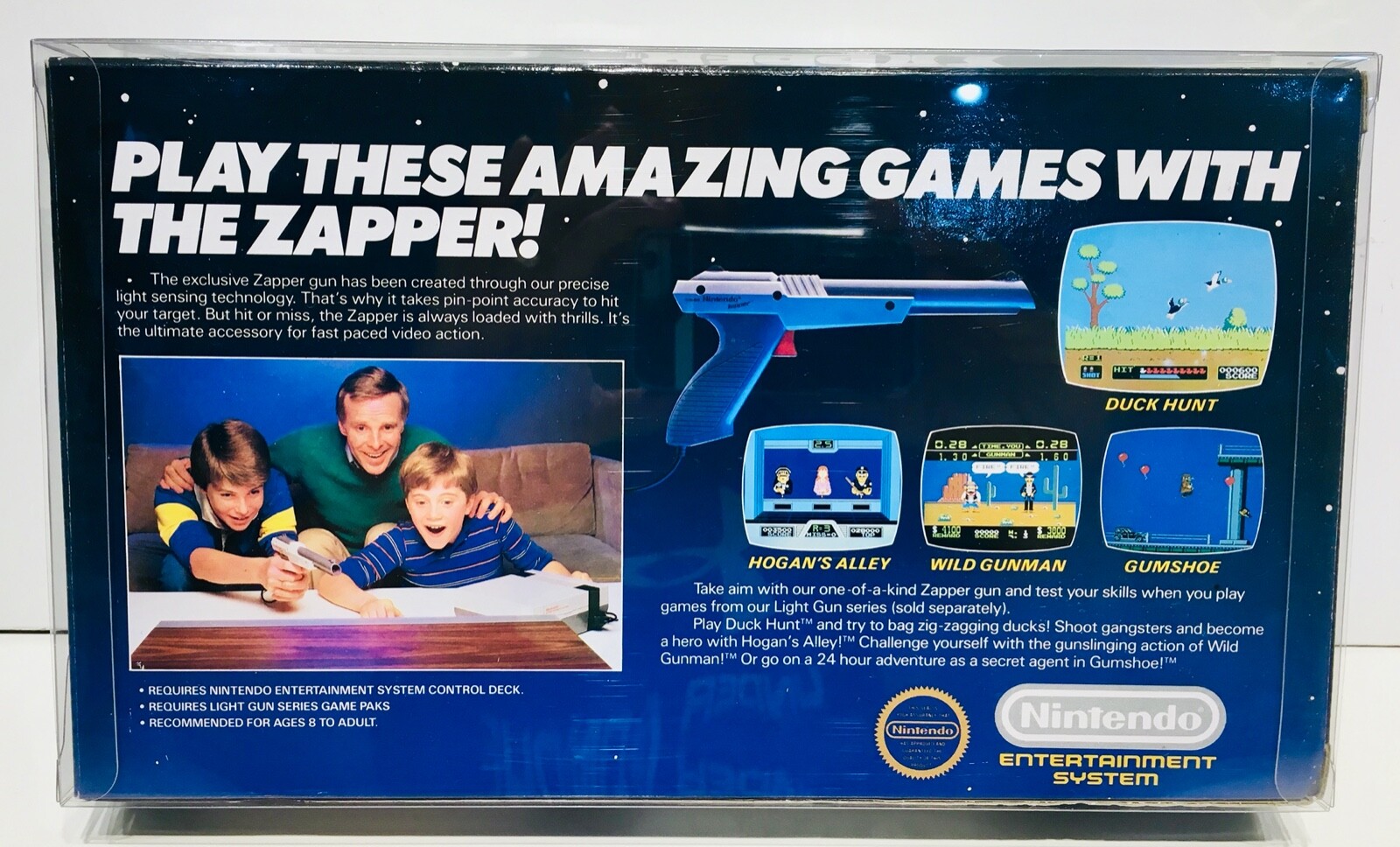 1 Box Protector for the NES ZAPPER Box! See pictures! Custom Made Display Case