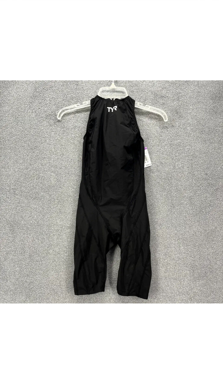 TYR Tri Suit Swim Men's 26 Black Short John Back full Zip Triathlon outdoor
