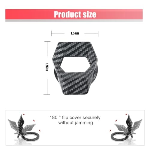 Car Engine Start/Stop Button Cover, Zinc Alloy Car Push Button Carbon Fiber