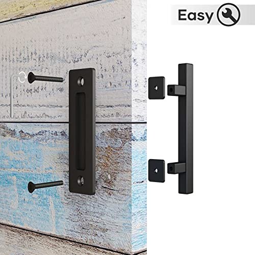 2" Sliding Barn Door Handles and Pulls,Double Sided Hardware Set,Heavy 1 Black