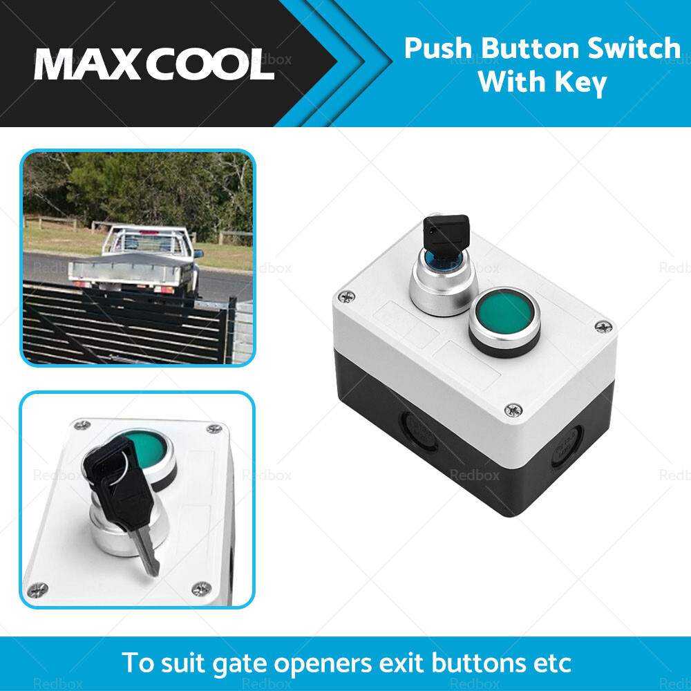 Weatherproof Push Button Switch with Key Suitable for Gate Opener