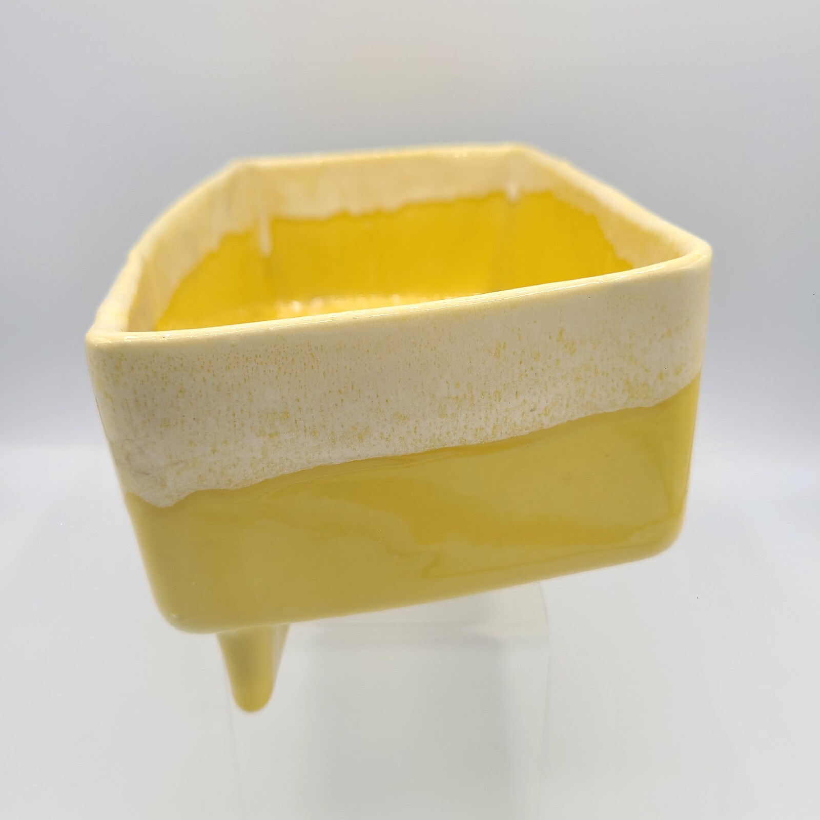 Yellow Mid Centery Modern Glaze Dipped Planter