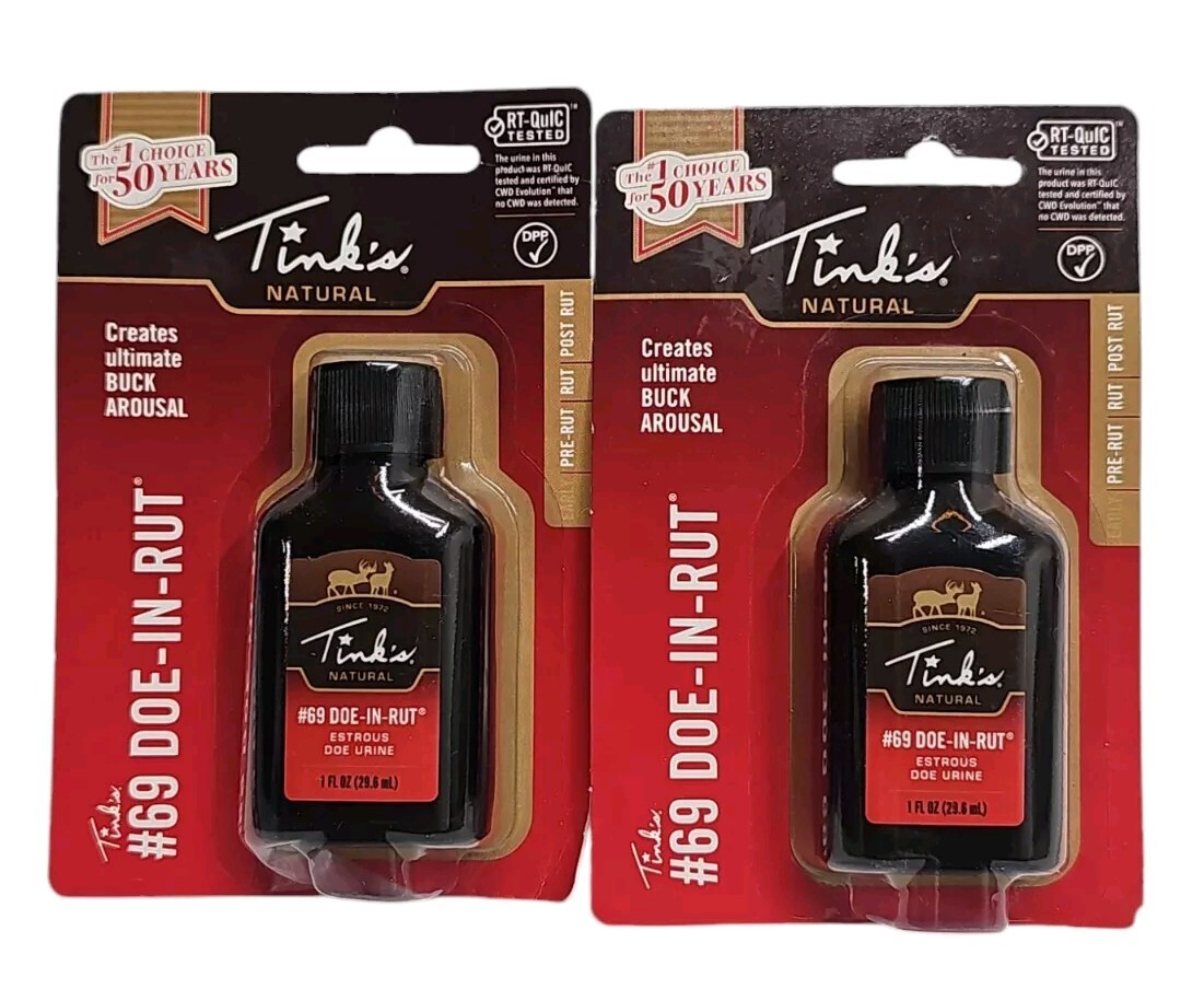 Tink's  #69 The Original Classic Glass Doe-In-Rut Buck Lure Scent  1oz Doe Urine