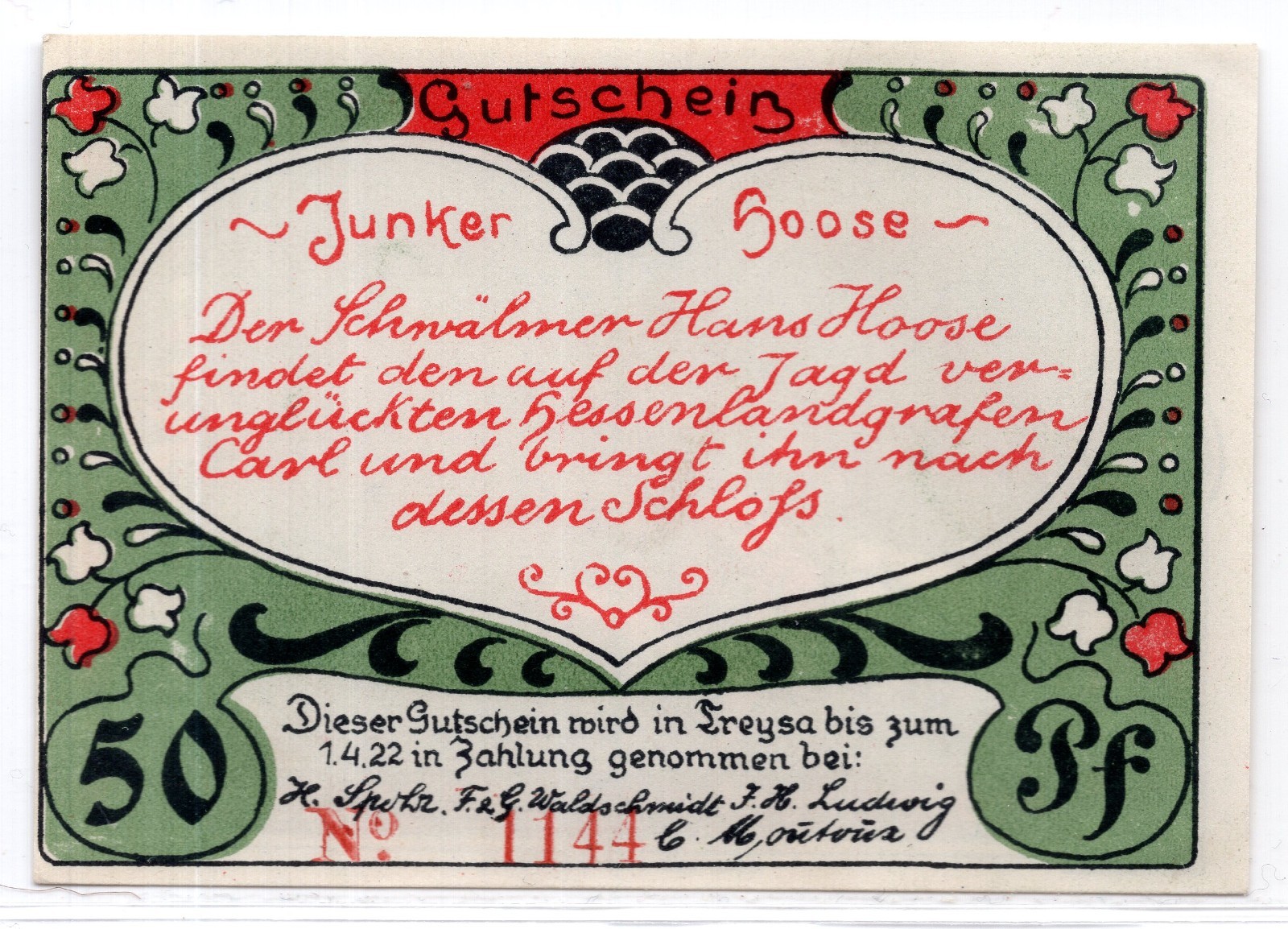 Germany ND Treysa Notgeld 50 Pfennig Note (NG237)
