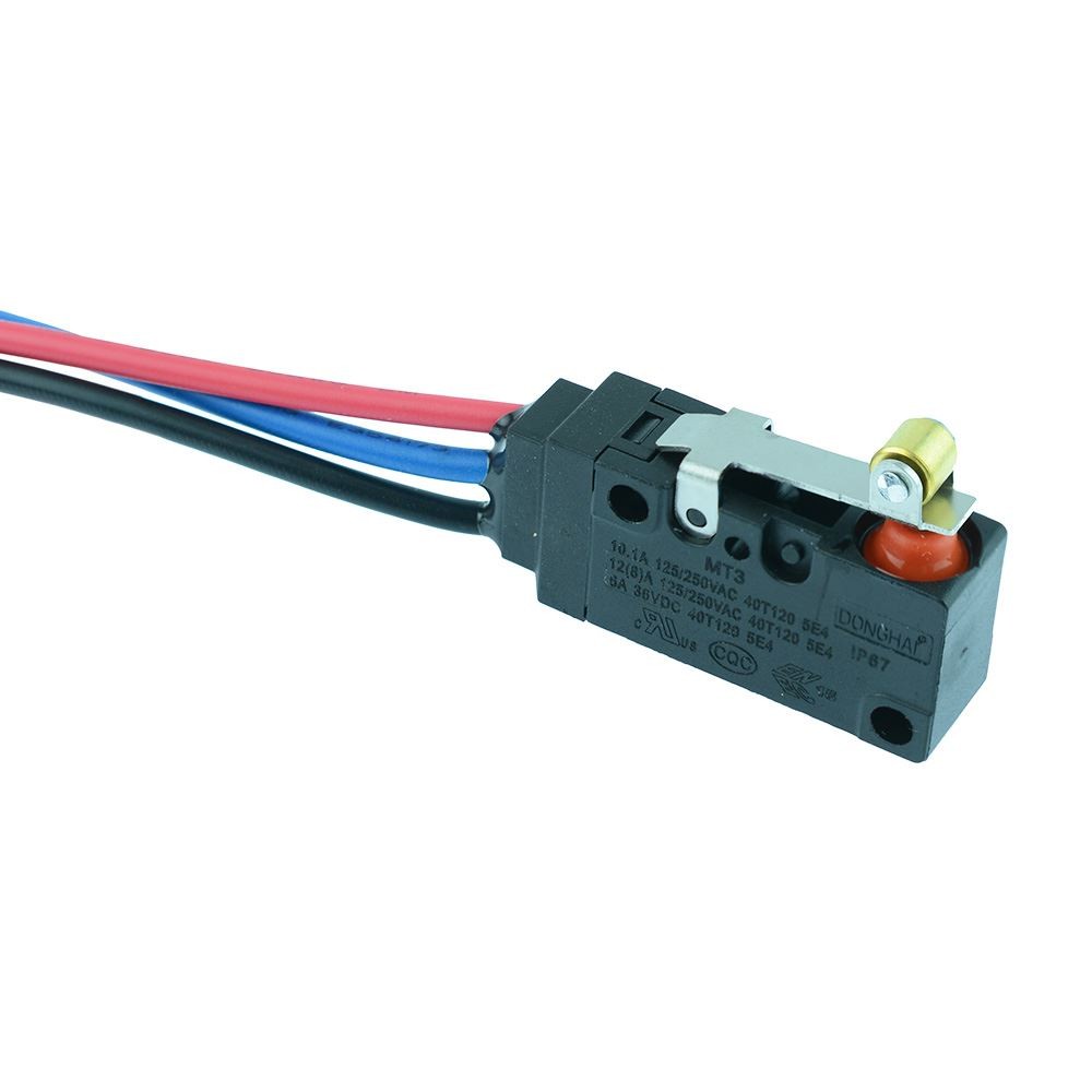 15mm Roller Lever Waterproof Prewired Microswitch SPDT 10A IP67 Micro Switch