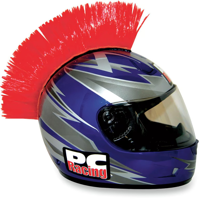 PC Racing Helmet Mohawk - Red Motorcycle ATV/UTV Street Bike Dirt Bike PCHMRED