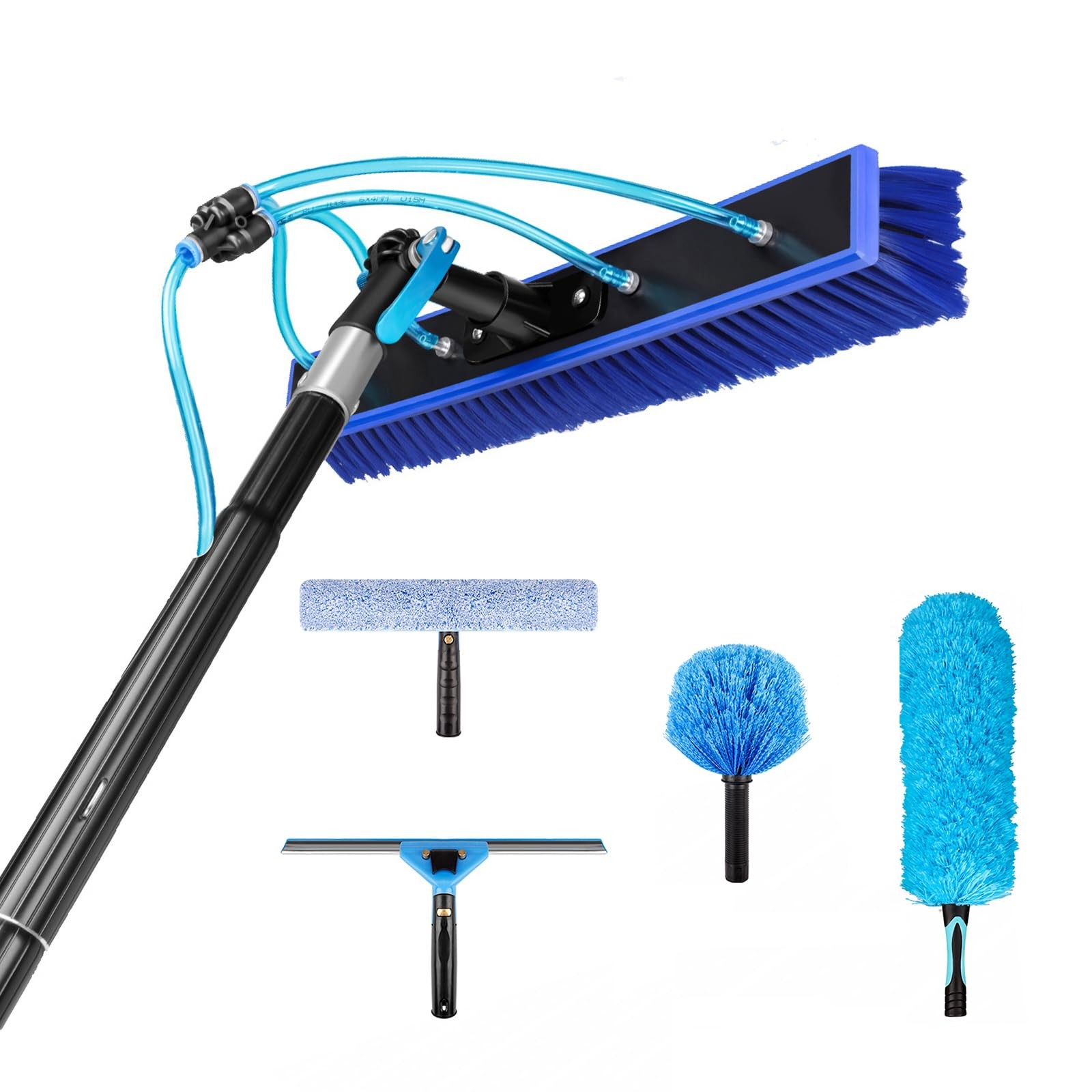 26FT Window Cleaning Brush Kit 4-26ft Adjustable Water Fed Pole Kit Solar Panel