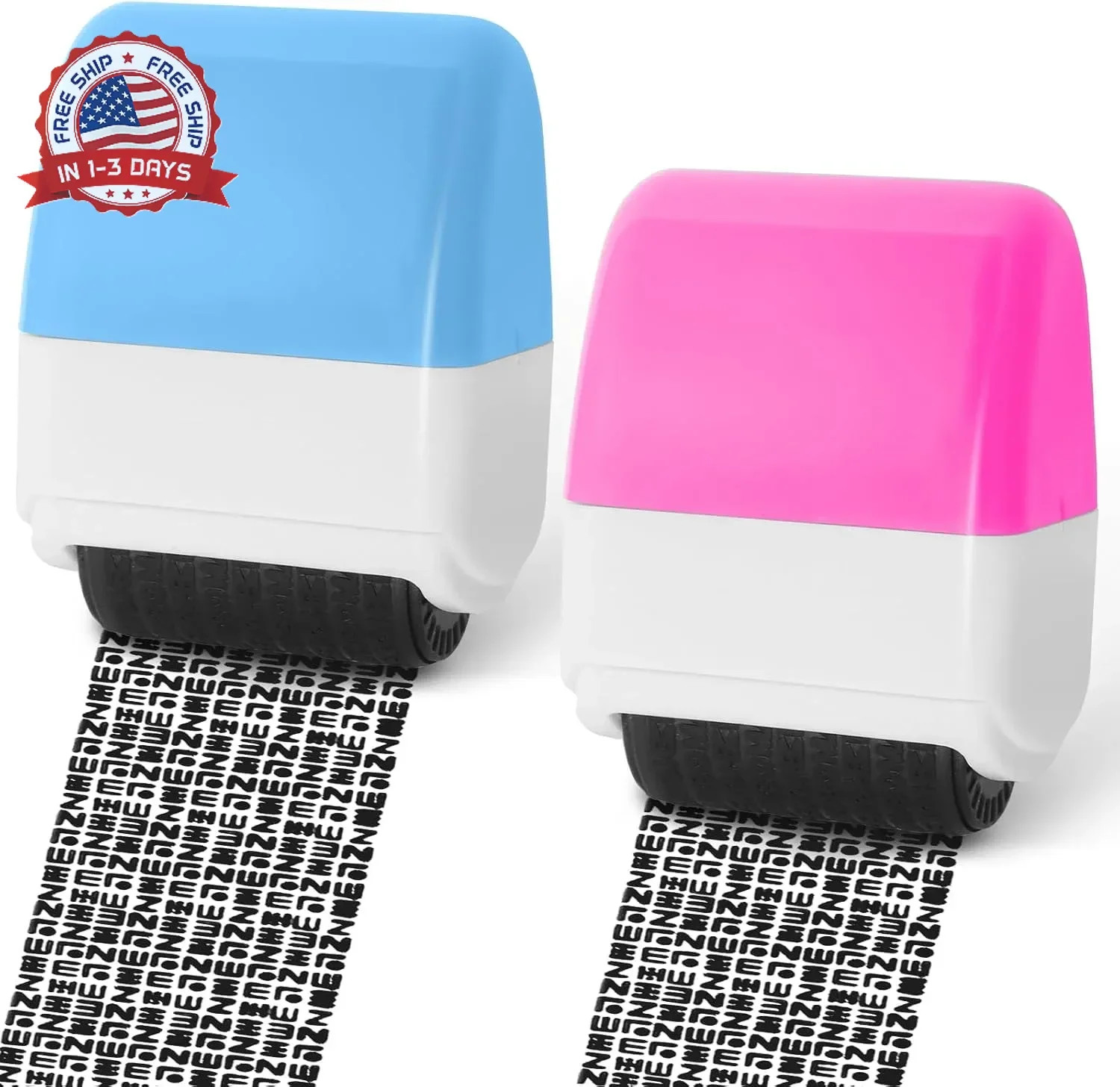 2 Pack Identity Theft Protection Roller Stamp, Protect Your ID Theft Protection