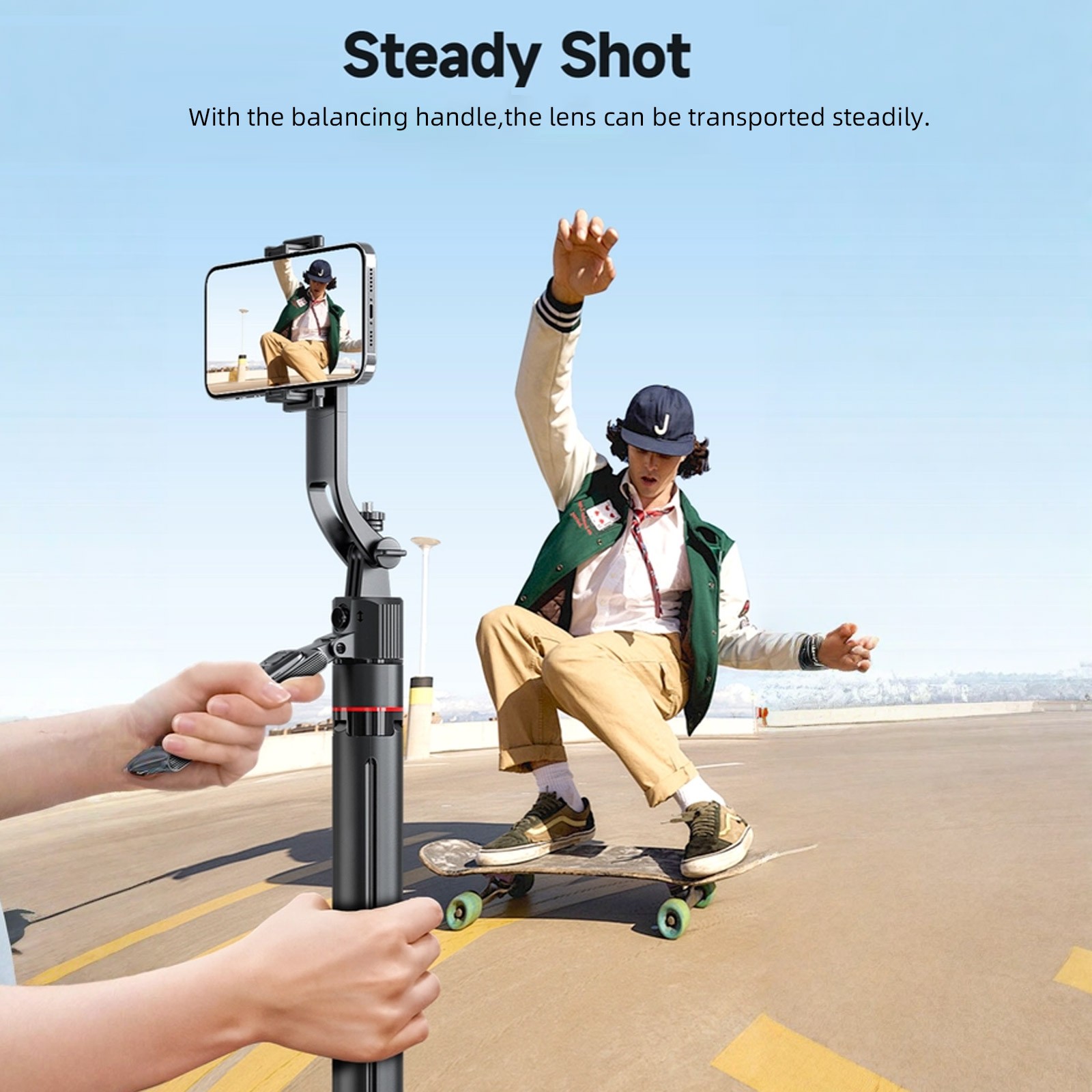 69'' Auto Face Tracking Selfie Stick Phone Tripod with Remote & Gesture Control