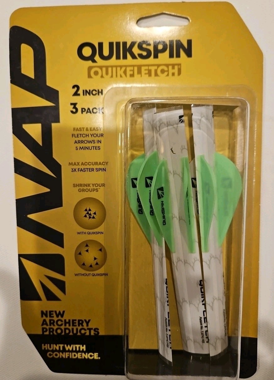 NAP Quikfletch 2" Quikspin Quikfletch 3 pack 813628008538 White/Green