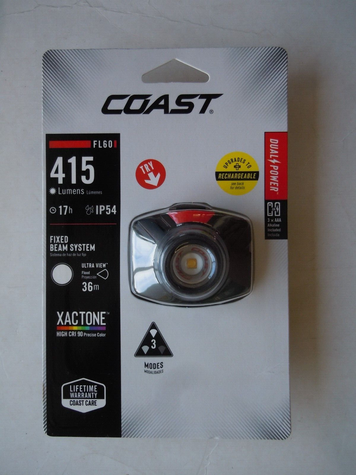 Coast  21322  415 lumens Black  LED  Head Lamp  AAA Battery