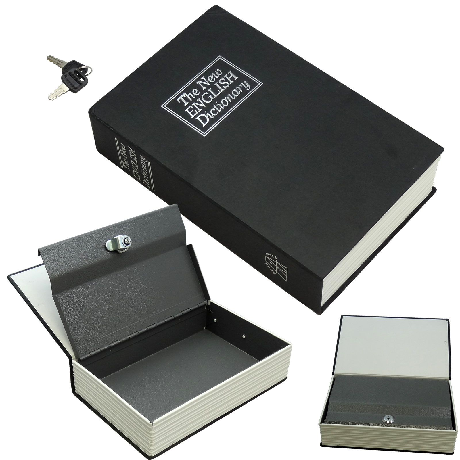 NEW Dictionary Book Safe 4 Cash Jewelry Keepsakes Secure Hiding Spot Black Small
