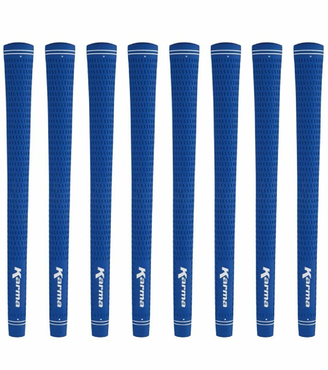 Blue Karma Velour Tour Velvet Midsize (+1/32") Blue 8 Piece Golf Grip Bundle New