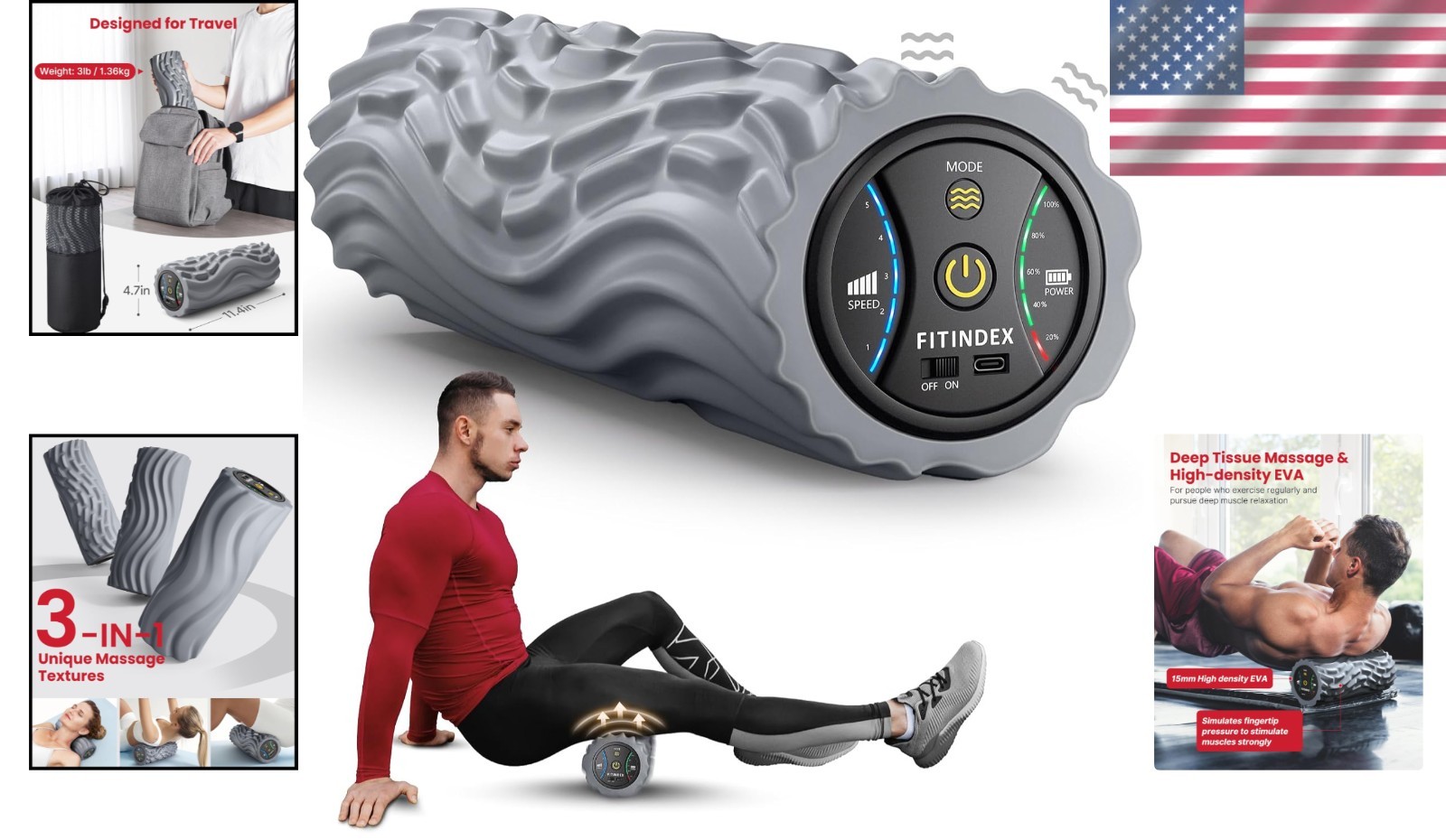 Rechargeable Foam Roller for Physical Therapy