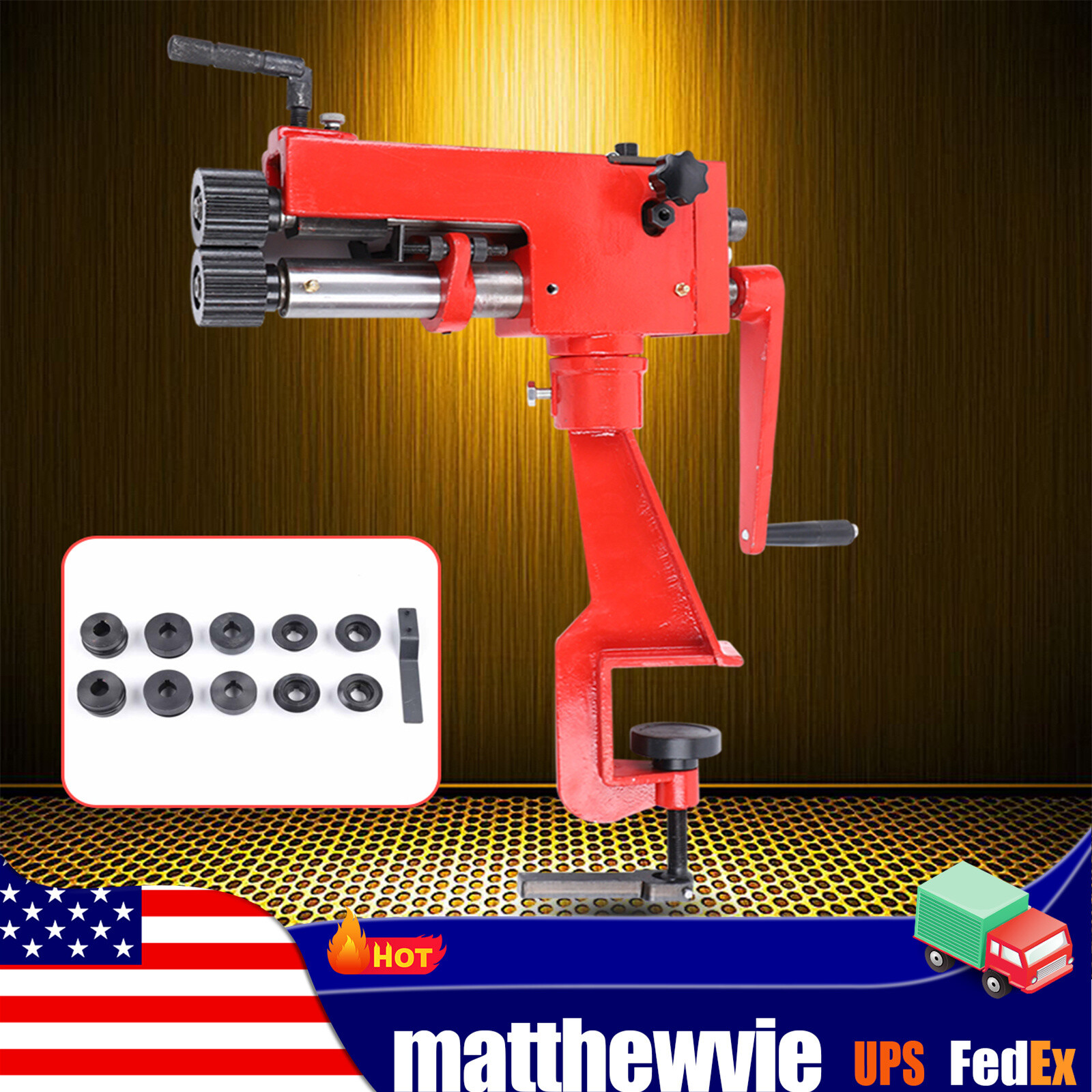 RM-08 7inch Sheet Metal Fabrication Bead Roller Rotary Machine 22-Gauge w/6 Dies