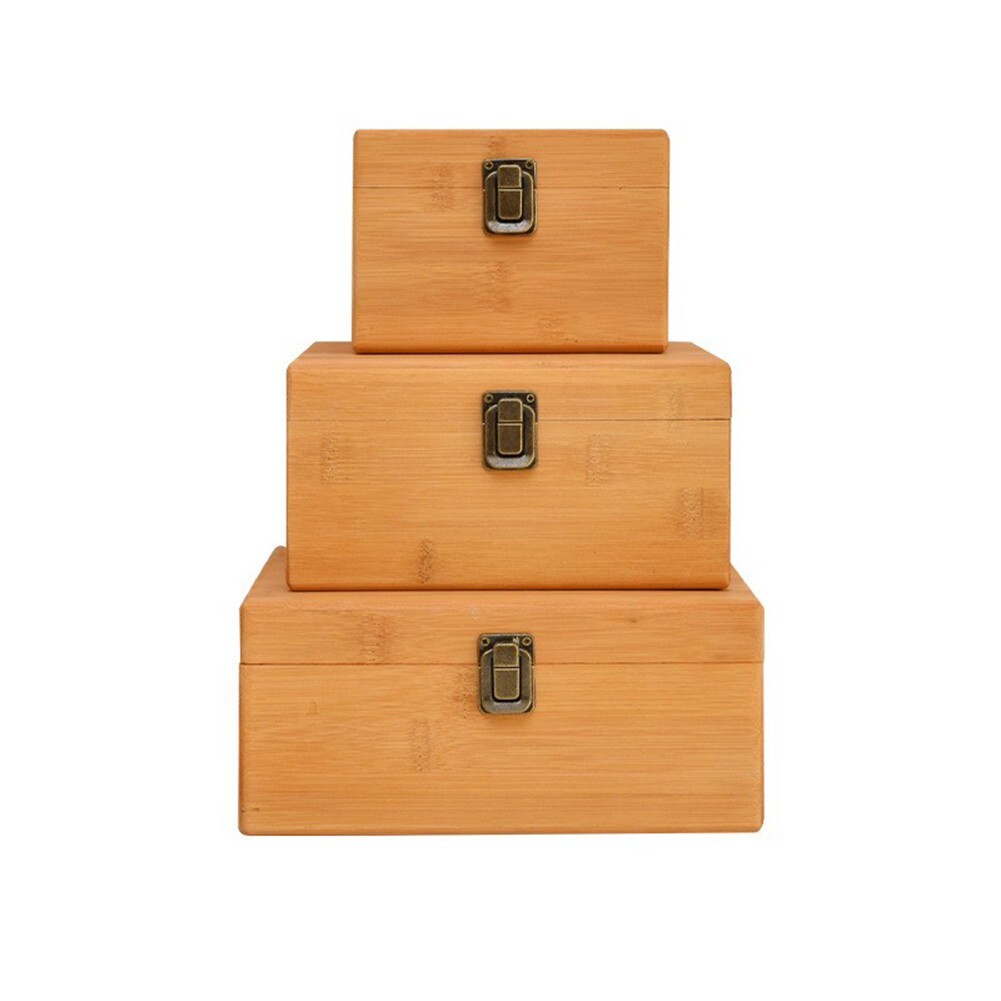 Household Wooden Storage Box Case Treasure Chest Box Burr-Craft Handmade