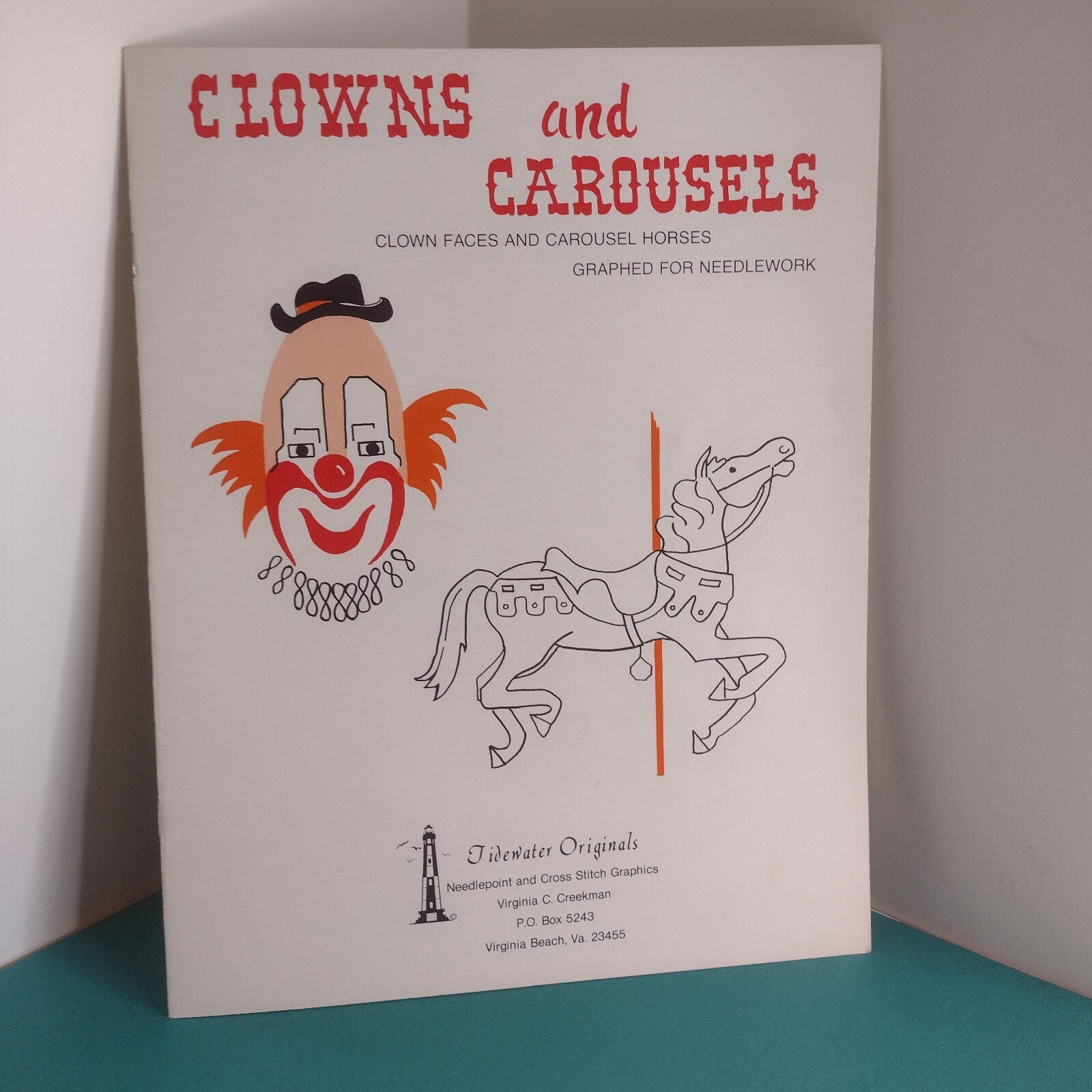Vintage Tidewater Originals Clowns And Carousels Needlework Book 1979 Rare HTF