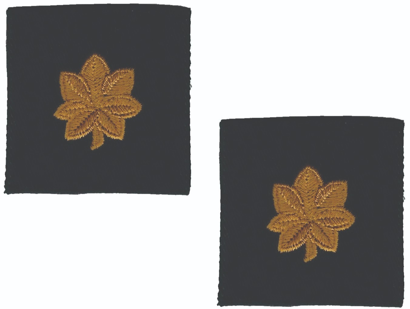 Major Rank Patch Set of 2 Hook Back Black Gold 2" Military Insignia