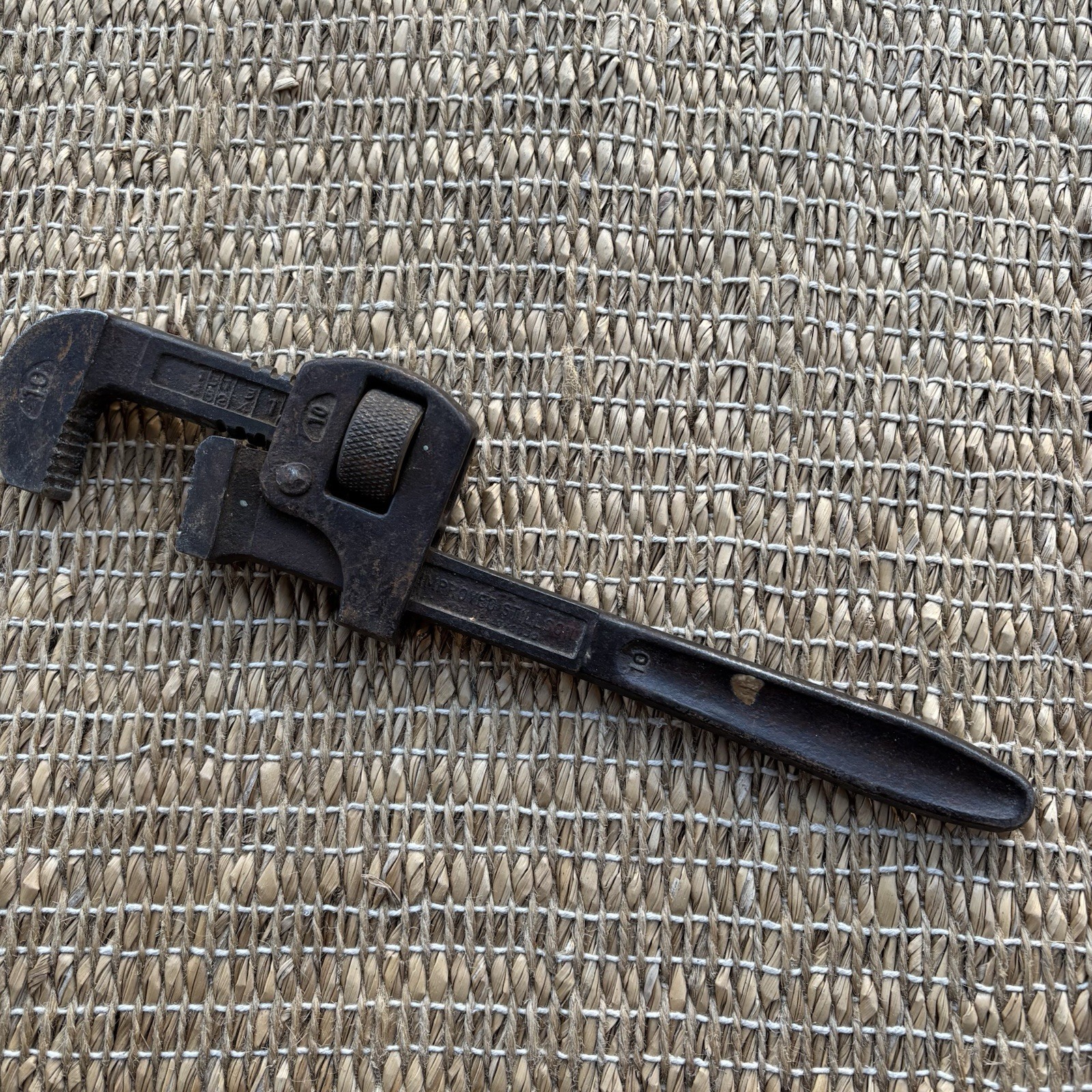 Vintage Stillson Pipe Wrench No. 10 Roxbury Mass Manufactured USA